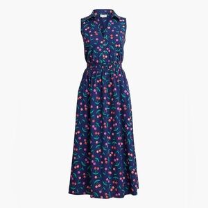J. Crew Navy Cherry-Print Dress